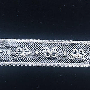 L-8 White - Lace Insertion - 18mm with Bows.