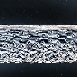 L-10 White and Ivory - Lace Edging - 50mm - with Bow design.