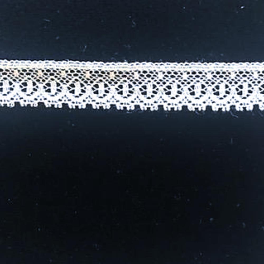 L-35 White and Ivory - Lace Edging - 12mm with Dotted Design.