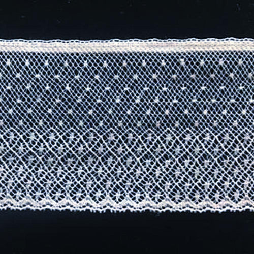 L-36 White - Lace Edging - 50mm with Dotted Design.