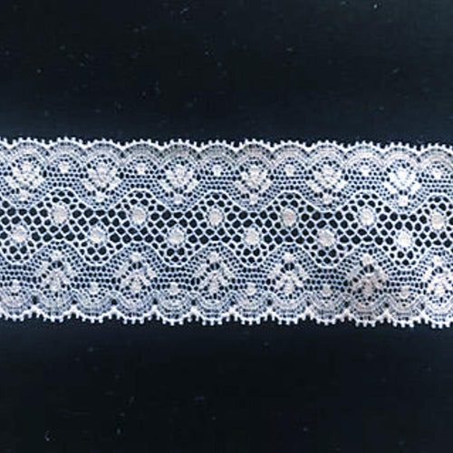 L-40 White and Ivory - Lace Double Edging - 35mm Daisy Design.