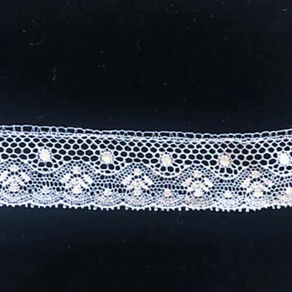 L-49 White - French Cotton Lace Edging.