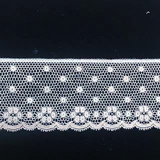 L-67 White - Lace Edging - 45mm Open Flower Design.