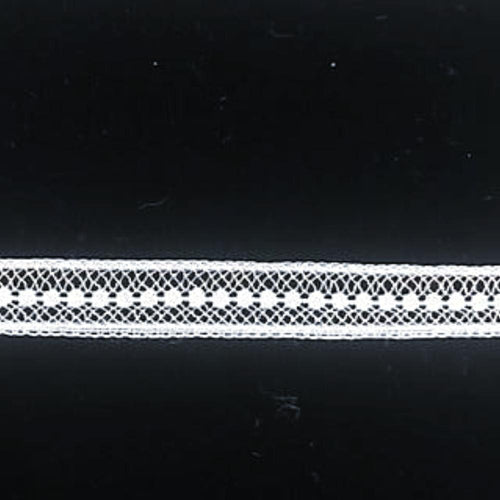 L-126 White - Lace Insertion - 8mm Continuous Dot.