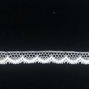 L-130 White - Lace Edging - 10mm Heavy Edging.