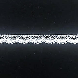 L-132 White and Ivory - Lace Edging - 10mm Heavy Edging with Dot.