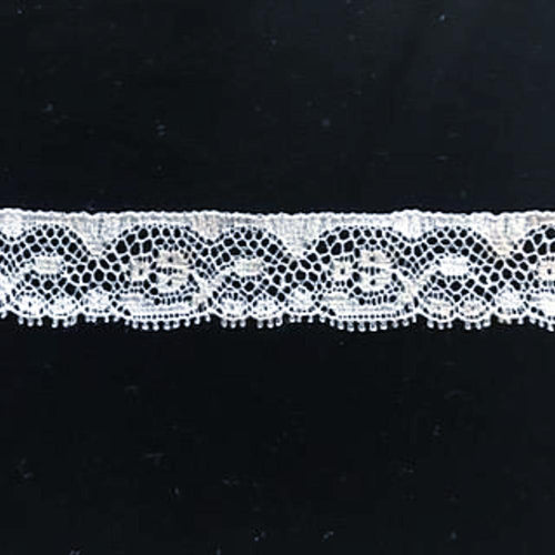L-184 White - Lace Edging - 18mm Floral Design.