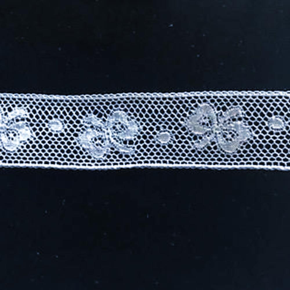 L-344 White - Lace Insertion - 20mm Bow Design.