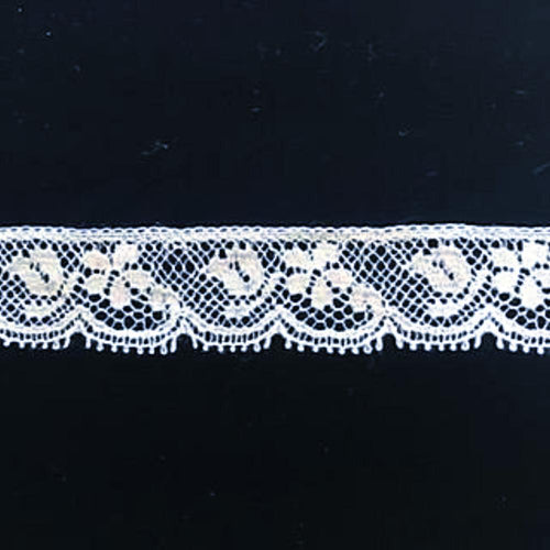 L-631 White - Lace Edging - 12mm Small Flower Design.