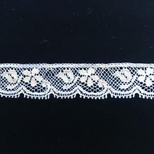 L-631 White - Lace Edging - 12mm Small Flower Design.