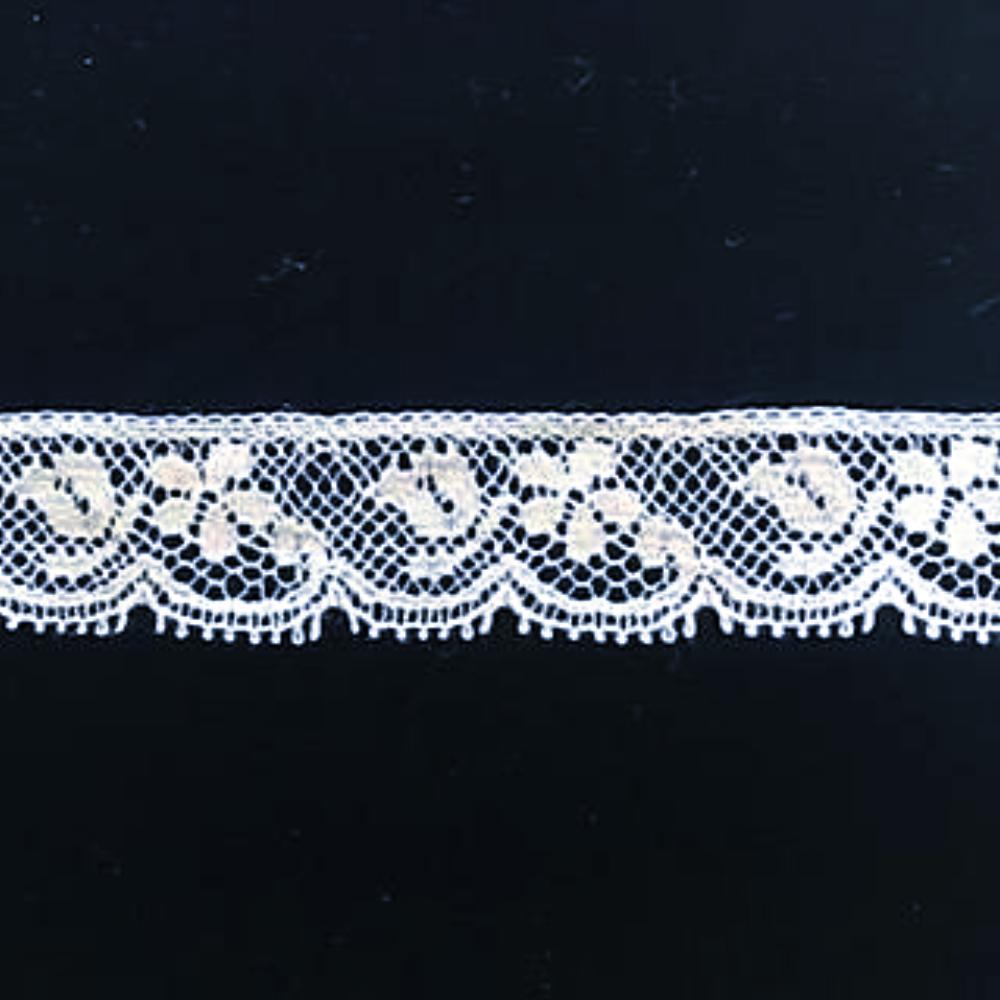 L-631 White - Lace Edging - 12mm Small Flower Design.