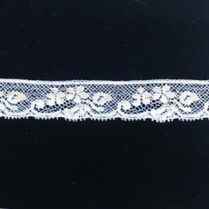L-632 White - Lace edging - 20mm Small Flower Design.