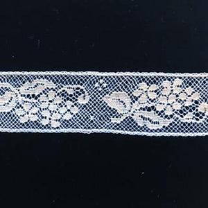 L-640 White - Lace Insertion - 25mm Small Flower Design.