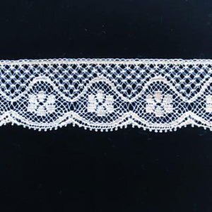 L-713 White - Lace Edging - 20mm Bow Design.