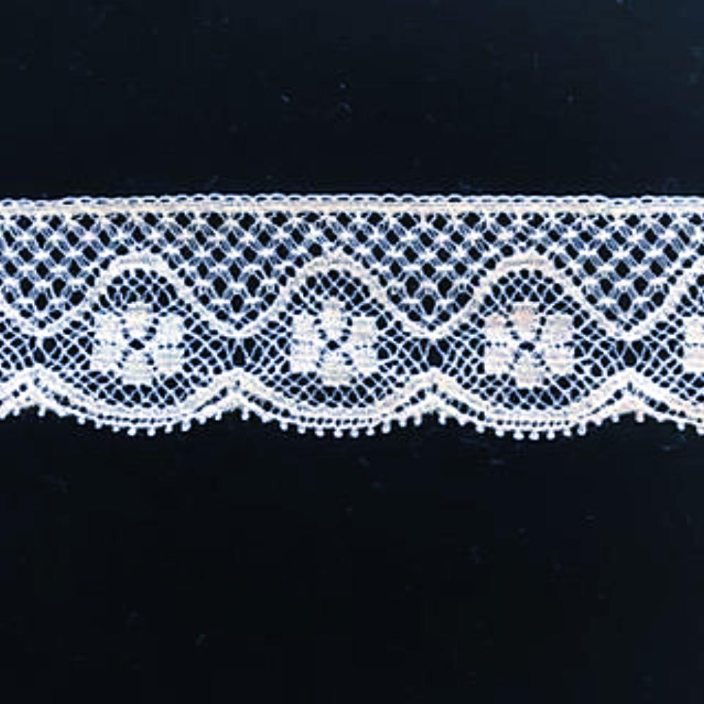 L-713 White - Lace Edging - 20mm Bow Design.