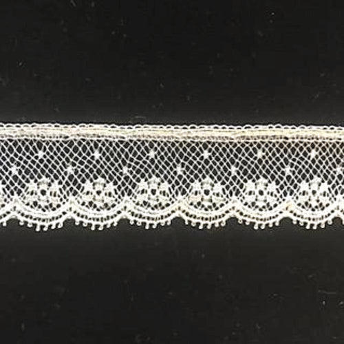 L-146 Ecru - Lace Edging - 18mm Original Bow Design.