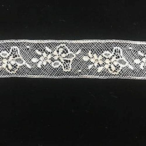 L-336 Ecru - Lace Insertion - 25mm Floral Basket design.