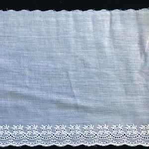 E-3 White - 130mm Embroidered Edging.