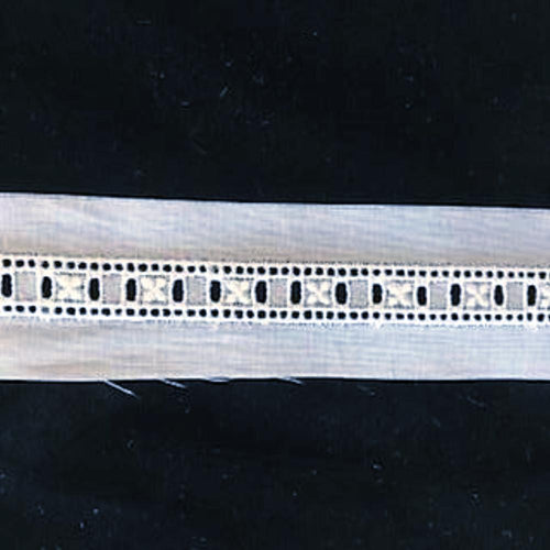 E-13 White - 10mm Beading Entredeux Insertion.