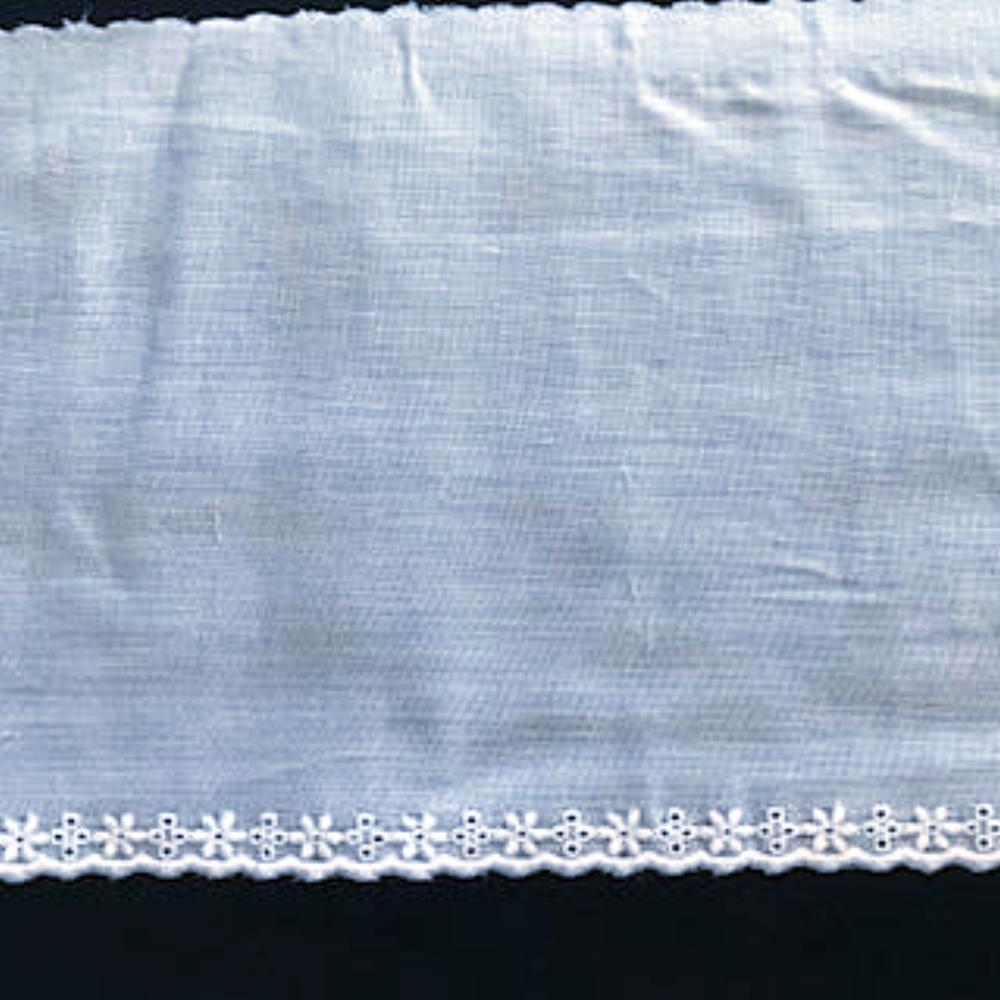 E-67 White and Ivory - 130mm Embroidered Edging.