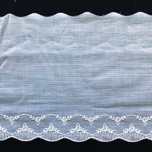 E-81 White and Ecru - 125mm Embroidered Edging.
