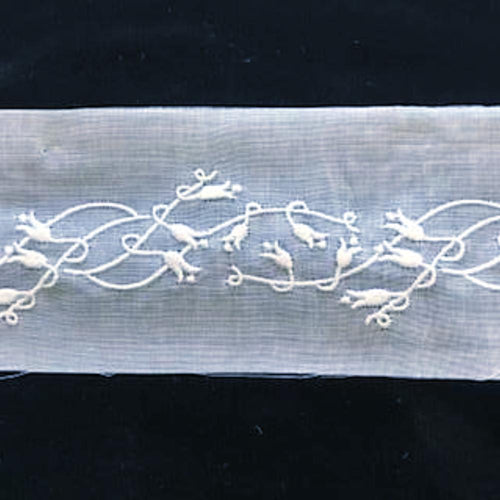 E-92 White - 40mm Embroidered Insertion.