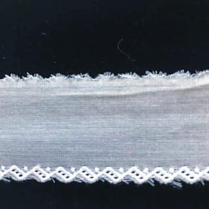 E-98 White and Ivory - 30mm Embroidered Edging.