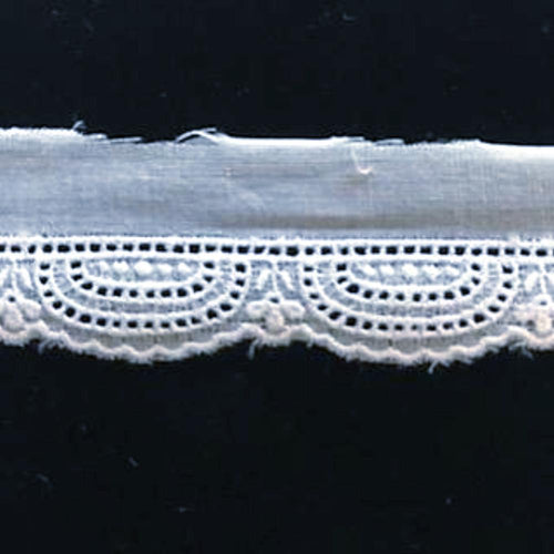 E-141 White - 12mm Entredeux Edging.