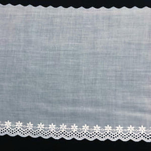 E-611 White - 130mm Embroidered Edging.
