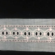 E-45 Pink and Appenzal - 20mm Embroidered Insertion.