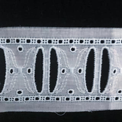E-49 coloured - 40mm Embroidered Insertion - suitable for Beading with ribbon.