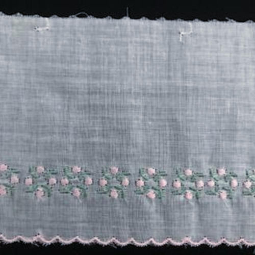 E-157 Pink and Blue - 85mm Embroidered Edging - coloured.