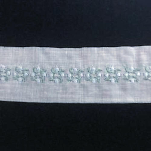 E-158 Blue- 40mm Embroidered Insertion - coloured.