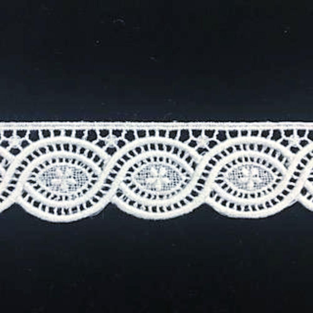 E-681 White - 25mm Swiss Cotton Embroidery Edging.