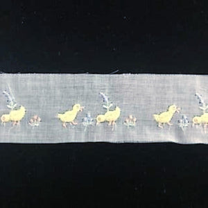 E-410 Yellow - 40mm Swiss Cotton Embroidery "Chicks"