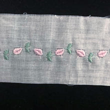 E-120 Pink, Appenzal and Triessen Rose - 40mm Insertion Swiss Cotton Embroidery.