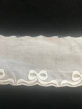 E-94 Ecru - 60mm Embroidered Edging with Bows.