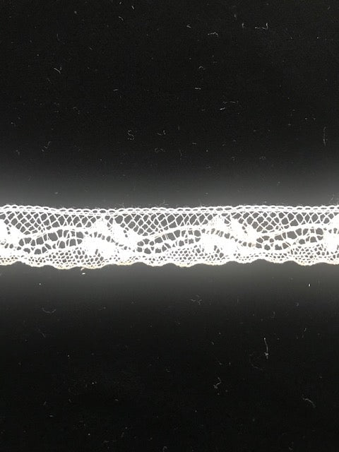 L-120 White  10mm French Cotton Lace  - Design